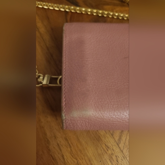 FENDI authentic pink leather wallet with unbranded gold chain - Picture 13 of 14